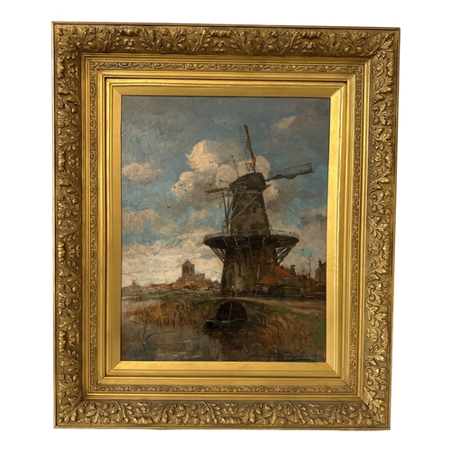 1822 - Christiaan Pieter Snijders (1881-1943) - Windmill in a landscape (1906), oil on canvas, signed and d... 