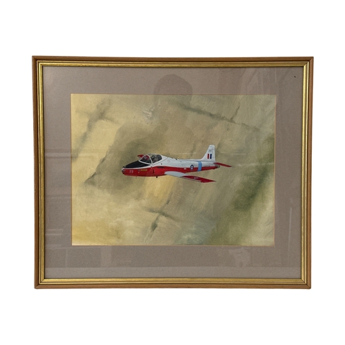 1824 - RAF Training jet Provost MK5 Cranwell Lincolnshire, 1988, oil on board, unsigned, 40 x 30 cm, mounte... 