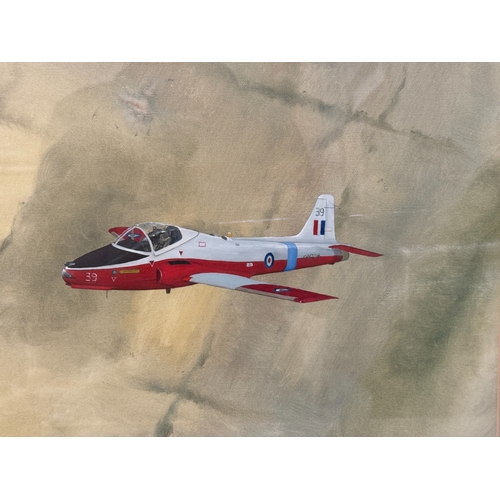 1824 - RAF Training jet Provost MK5 Cranwell Lincolnshire, 1988, oil on board, unsigned, 40 x 30 cm, mounte... 