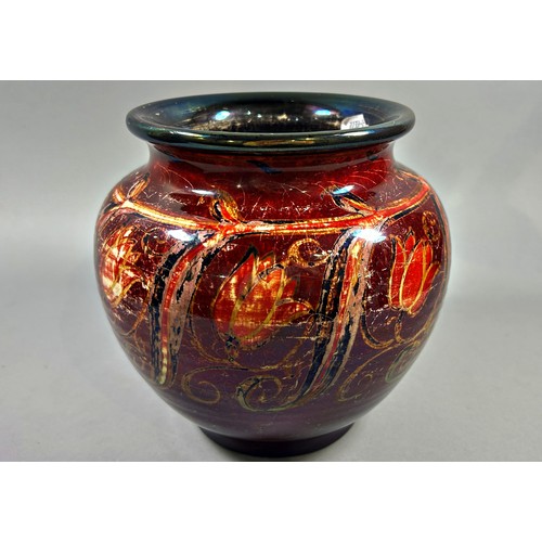 152A - A Royal Lancastrian Vase designed by William S Mycock, initialed to the base, WSM, 18cm high,