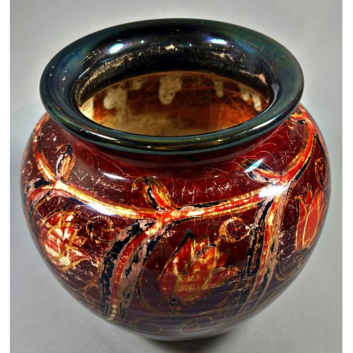 152A - A Royal Lancastrian Vase designed by William S Mycock, initialed to the base, WSM, 18cm high,