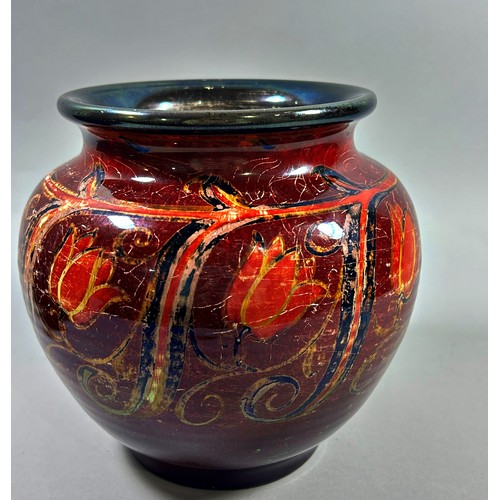 152A - A Royal Lancastrian Vase designed by William S Mycock, initialed to the base, WSM, 18cm high,