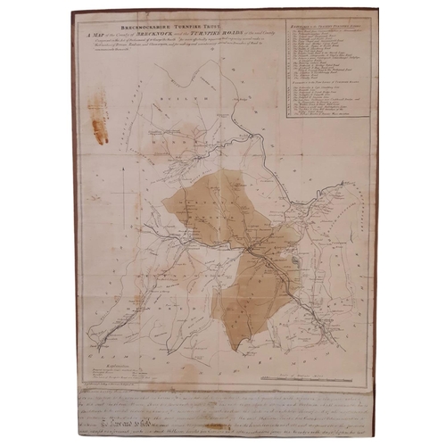 1856 - Brecknockshire Turnpike Trust - Road map of the county of Brecknock and the Turpike Roads of the sai... 