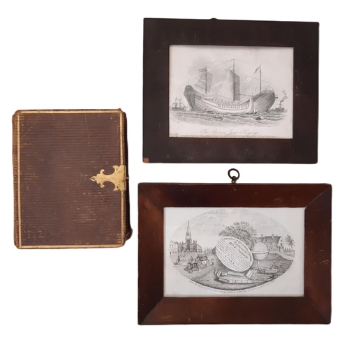 1858 - A 19th century Family photo album with two framed engravings, album flyleaf inscribed 'A Birthday So... 