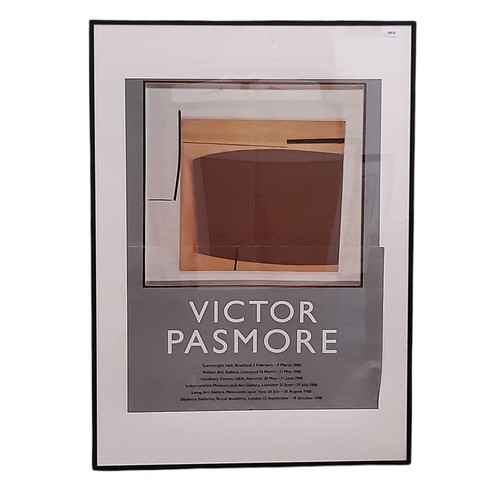 1720 - Vintage Victor Pasmore poster for UK exhibitions in 1980, frame dimensions: 93 x 62 cm