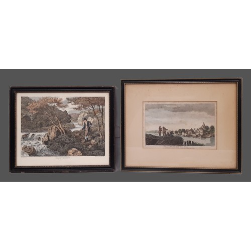 1875 - Five engravings and aquatints, to include sporting interest: Two after Howitt - 'Minnow Fishing' and... 