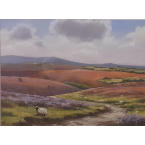 1879 - A watercolour and two pastel works to include: Vincent Neave - 'Brendon Common, Exmoor' and 'Offshor... 