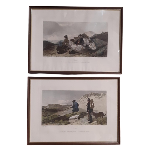 1851 - Two hunting prints after Richard Ansdell - 'Grouse' and 'Rabbit', hand-coloured engravings 'From the... 