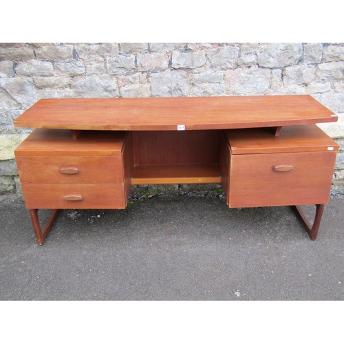 1171 - A vintage G-plan quadrille teak twin pedestal dressing table/desk. Circa 1965, 153cm long and 46 cm ... 