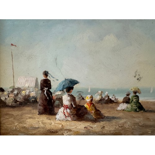 1901 - Three 20th century oil paintings, to include: A Victorian beach scene; Pastoral scene and a still li... 