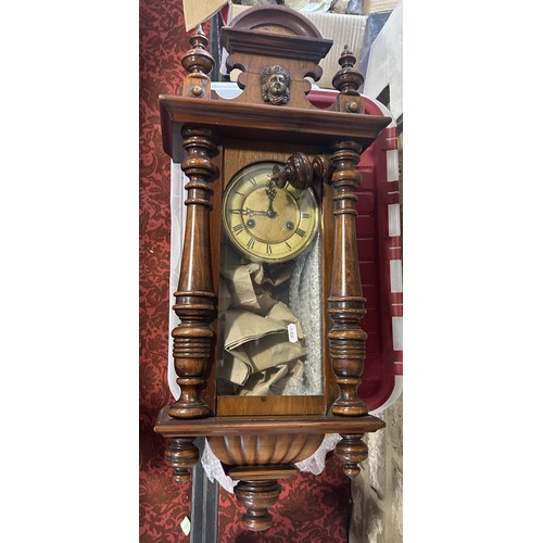 355 - A small walnut cased Vienna regulator wall clock.