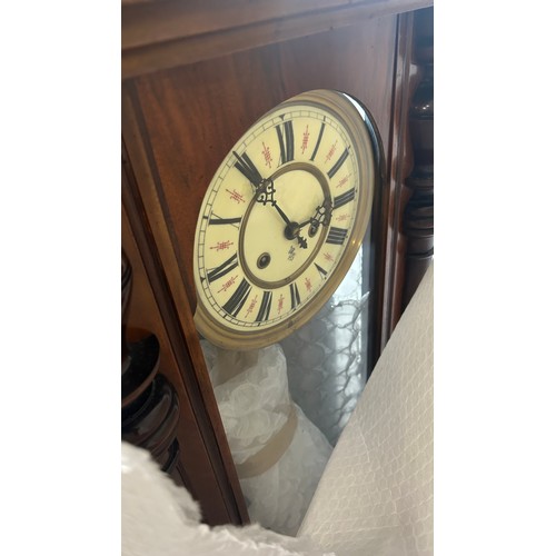 354 - A large walnut cased Vienna regulator wall clock.