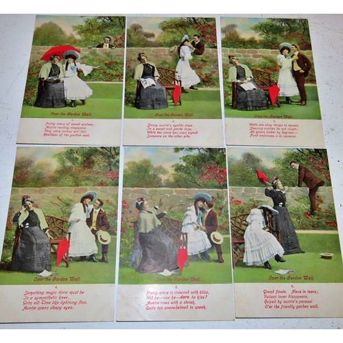 630A - A collection of late Victorian / early Edwardian coloured and monochrome postcards, humorous, portra... 