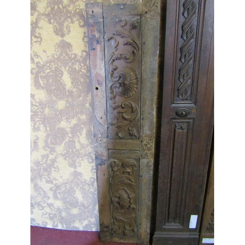 1084 - Five reclaimed sections of carved panelling, various sizes and designs