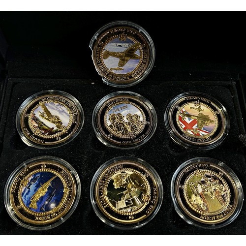 309 - Boxed and other commemorative coins to include Battle of Britain & other Crowns, etc.