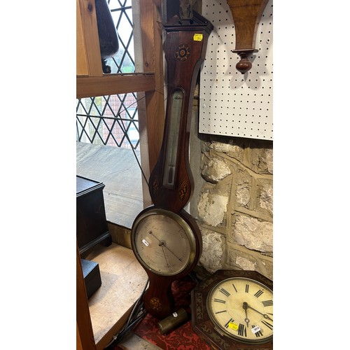 353 - A 19th century inlaid mahogany barometer, Cattelli, Hereford.