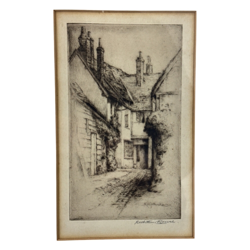 9 - Robert William Arthur Rouse, 1867-1951, an architectural etching on paper, signed in pencil to margi... 