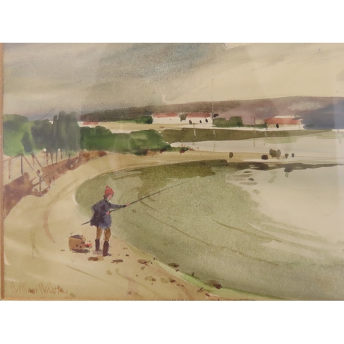 57 - WILLIAM WHATLEY: Raincloud, Brands Bay, watercolour, signed lower left, 33.5cm x 21cm