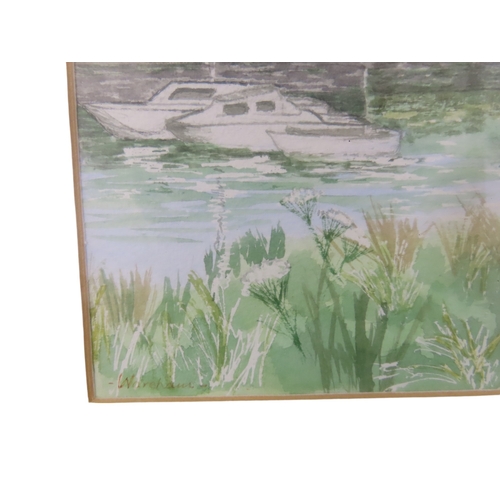 72 - RON GEE, 20th century, Wareham Quay, Dorset, watercolour, signed and dated lower right, 37cm x 27cm