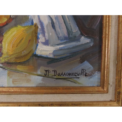 105 - JEAN-PIERRE DASSONNEVILLE (Contemporary, French): still life, flowers and venus, oil on canvas, sign... 