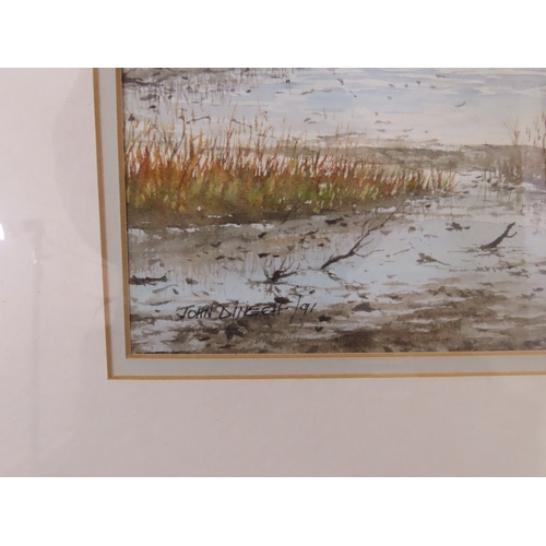 91 - JOHN DIMECH, 20th century, Mudeford, Christchurch, watercolour, 54.5cm x 29.5cm