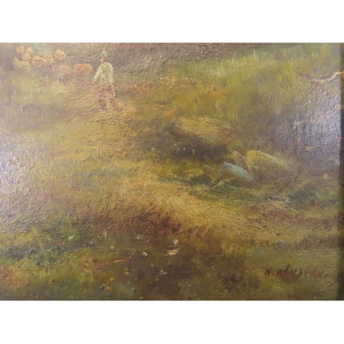 109 - A.WINSTANLEY: 19th century, highland rivine, oil on canvas, signed lower right, 53cm x 39cm (slight ... 