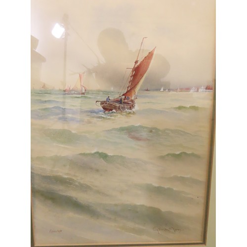 151 - Garman Morris (British, act. 1900-1930) - Three watercolours of sailboats, all signed and titled bel... 