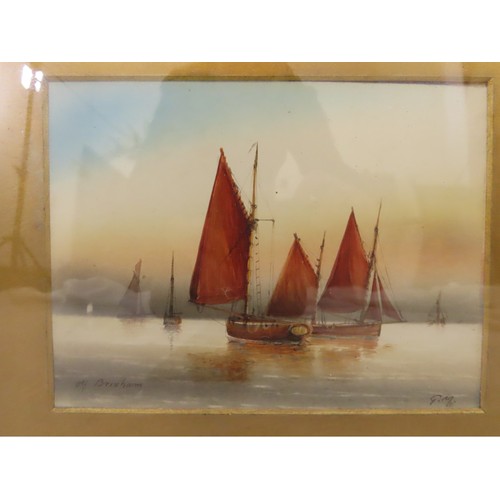 152 - Garman Morris (British, act. 1900-1930) - Three watercolours of sailboats, initialled and titled bel... 