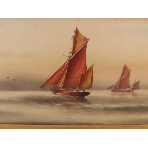 152 - Garman Morris (British, act. 1900-1930) - Three watercolours of sailboats, initialled and titled bel... 