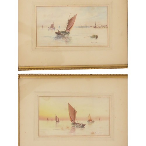 177 - G.M. Avondale - Seven watercolours of coastal and maritime scenes, all signed below, largest 20 x 30... 