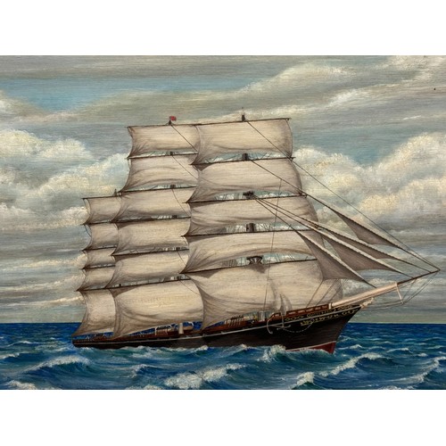 173 - Len Taylor (20th Century) - Cutty Sark ship at full sail (1971), signed and dated lower right, oil o... 