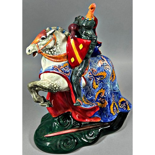 65 - A ceramic figure of Sir Lancelot on horseback 'The Broken Lance' by Royal Doulton