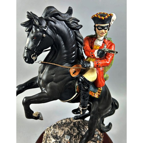 63 - A Royal Doulton figure of Dick Turpin or his rearing horse set on a plinth, limited edition number 8... 