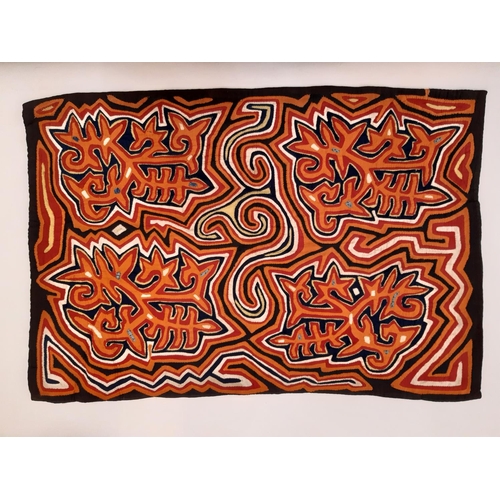 828 - Four early to mid 20th century Mola panels originating from the San Blas Islands, Panama and created... 