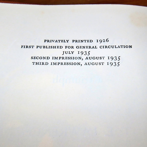 732 - An early edition of T E Lawrence's Seven Pillars of Wisdom (3rd impression, August 1935) with origin... 