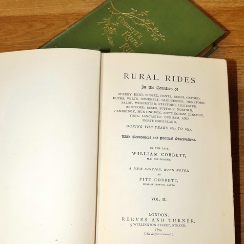 735 - A rare collection to include Cobbett's Rural Rides (2 volumes, 1893), Walton's Compleat Angler (1897... 