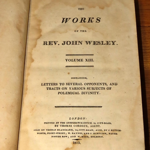 736 - A small religious collection to include volume 13 of The Works of Rev. John Wesley (1815), part II o... 