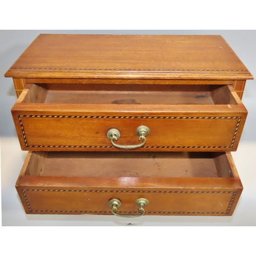 624 - An Edwardian desk top drawer with chevron stringing and two further mahogany boxes with elaborate st... 