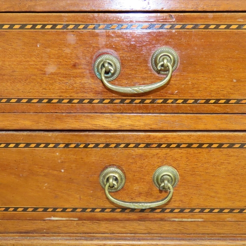 624 - An Edwardian desk top drawer with chevron stringing and two further mahogany boxes with elaborate st... 