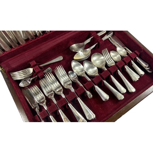 280 - An Art Deco style silver plated canteen of cutlery for eight settings by K Bright, with some extra m... 