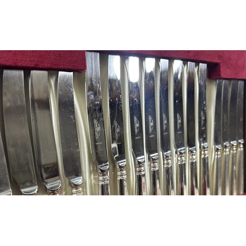 280 - An Art Deco style silver plated canteen of cutlery for eight settings by K Bright, with some extra m... 