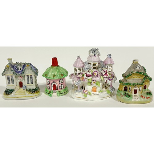 15 - A collection of nine Coalport pastel burners of houses, cottages and other buildings (9)