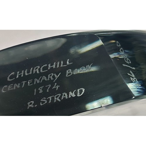 278 - Pair of limited edition Dartington Glass Churchill Centenary Commemorative Plaques, Nos 724 and 736 ... 