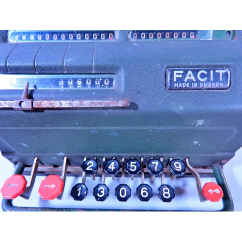 639 - A Facit made in Sweden calculator and an electronic calculator