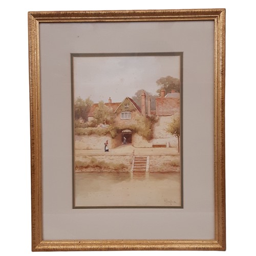 1979 - Two framed works: H. English (British, 19th-20th century) - Across the river, watercolour on paper, ... 