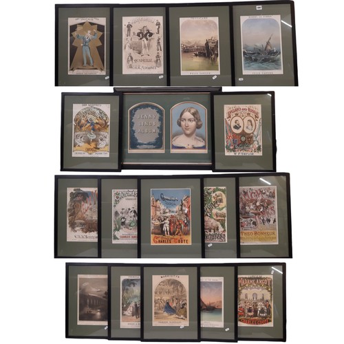 1988 - A set of sixteen music covers, with one other - chromolithographic prints by different designers inc... 