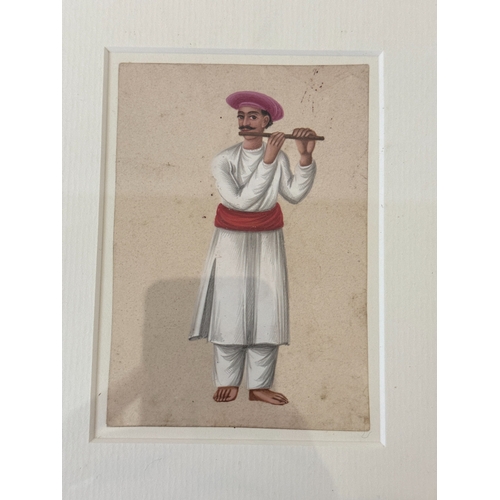 1951 - Five Indian company paintings of musicians, c.1840/50, qouache on mica, approx. 9 x 11 cm each, thre... 