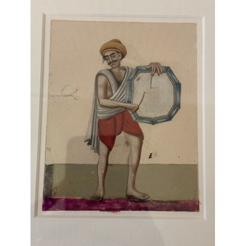 1951 - Five Indian company paintings of musicians, c.1840/50, qouache on mica, approx. 9 x 11 cm each, thre... 