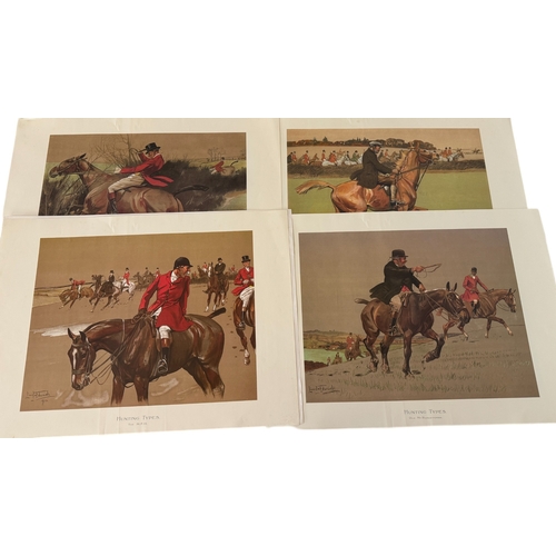 2001 - Four colour prints after Lionel Edwards - 'Hunting Types: The M.F.H.'; 'The Thruster', Old McBarleyc... 