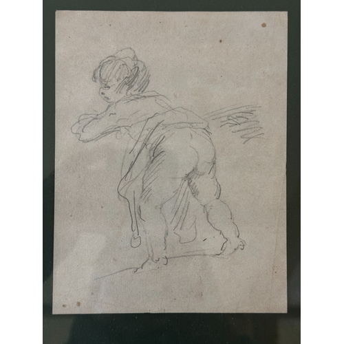 1977 - An early 20th century figurative pencil study on paper, unsigned, 16.5 x 12.5 cm; together with seve... 